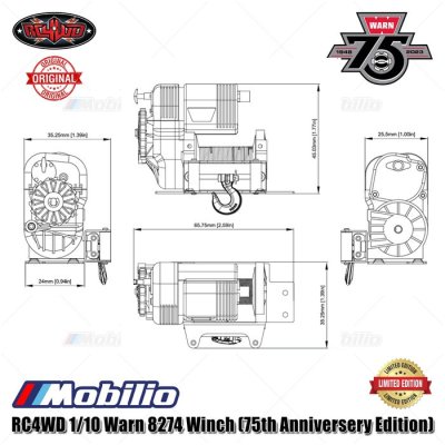 75th Anniversery Edition Warn 8274 Winch RC4WD 1/10 Limited #Z-E0027 for RC Crawler Adventure