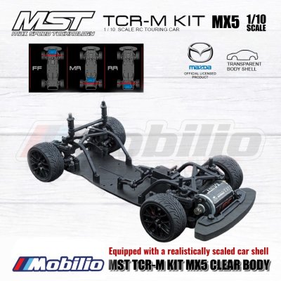 MST TCR-M RC 1/10 On-Road Racing Car KIT with Mazda MX-5 Clear Body