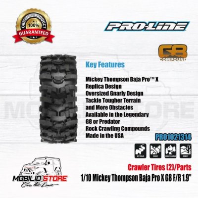 Pro-Line Mickey Thompson Baja Pro X 1.9" Rock Crawler Tires 2 Pcs