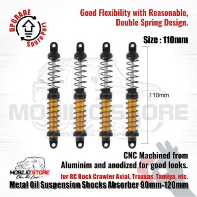 Metal Oil Suspension Shocks Absorber 90mm-120mm for RC Rock Crawler