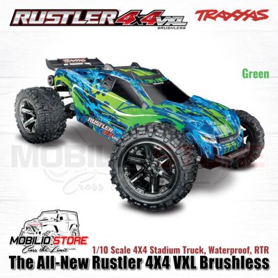 Traxxas 67376-4 New Rustler 4X4 VXL Brushless HD 1/10 Scale 4x4 Truck Waterproof RTR