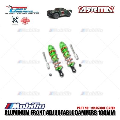 GPM Part #MAS100F Aluminum Front Adjustable Dampers 100mm Arrma Senton 6S BLX Short Course