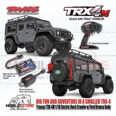 Traxxas 97054-1 TRX-4M 1/18 Electric Mini Crawler w/Land Rover Defender Body Clipless