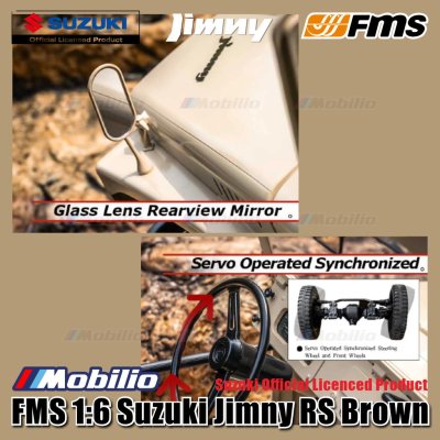 FMS 1/6 JIMNY RS Brown Model 2.4G Hard Body Precision-Crafted RC Cars 4wd Crawler Adventure RTR