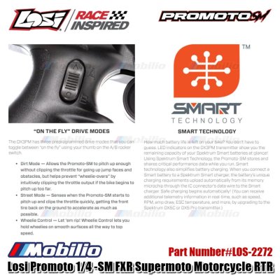 Losi Promoto 1/4 Promoto-SM FXR Supermoto Motorcycle RTR #LOS-2272