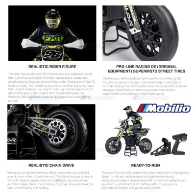 Losi Promoto 1/4 Promoto-SM FXR Supermoto Motorcycle RTR #LOS-2272