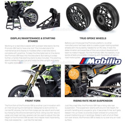 Losi Promoto 1/4 Promoto-SM FXR Supermoto Motorcycle RTR #LOS-2272