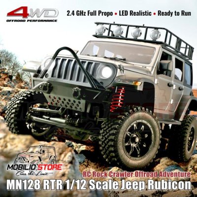 MN128 Waterproof RTR 1/12 Scale Jeep Rubicon RC Rock Crawler Adventure