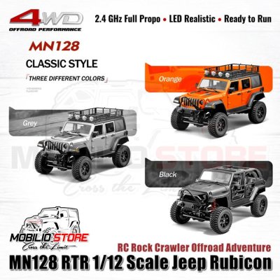 MN128 Waterproof RTR 1/12 Scale Jeep Rubicon RC Rock Crawler Adventure