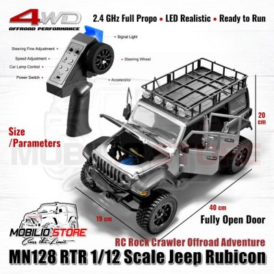 MN128 Waterproof RTR 1/12 Scale Jeep Rubicon RC Rock Crawler Adventure