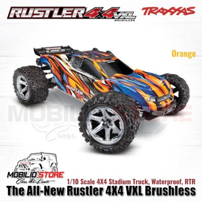 Traxxas 67376-4 New Rustler 4X4 VXL Brushless HD 1/10 Scale 4x4 Truck Waterproof RTR