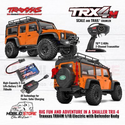 Traxxas 97054-1 TRX-4M 1/18 Electric Mini Crawler w/Land Rover Defender Body Clipless