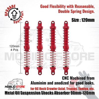 Metal Oil Suspension Shocks Absorber 90mm-120mm for RC Rock Crawler