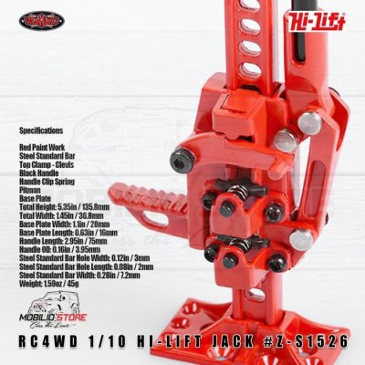 RC4WD 1/10 Hi-Lift Jack Accessories Part RC Crawler Car #Z-S1526