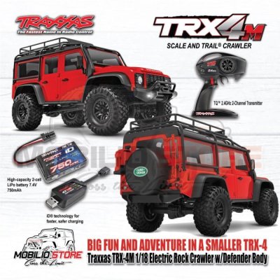 Traxxas 97054-1 TRX-4M 1/18 Electric Mini Crawler w/Land Rover Defender Body Clipless