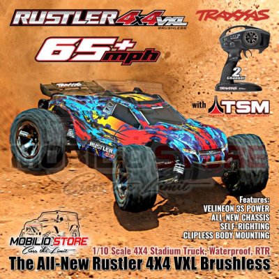 Traxxas Rustler 4X4 VXL Brushless 1/10 Scale 4x4 Truck Waterproof RTR
