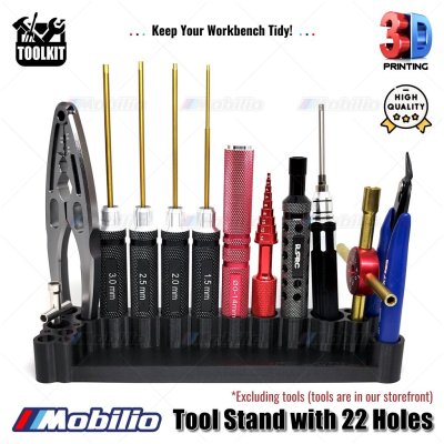 Tool Stand RC with 22 Holes 3D for Hex Drivers Body Reamers Scissors Pliers and More
