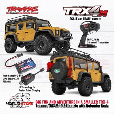 Traxxas 97054-1 TRX-4M 1/18 Electric Mini Crawler w/Land Rover Defender Body Clipless