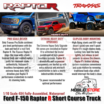 Traxxas Ford F-150 Raptor R Short Course Truck 1/10 Scale 4X4 VXL RTR