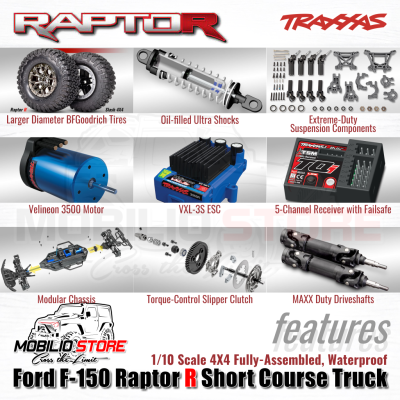 Traxxas Ford F-150 Raptor R Short Course Truck 1/10 Scale 4X4 VXL RTR