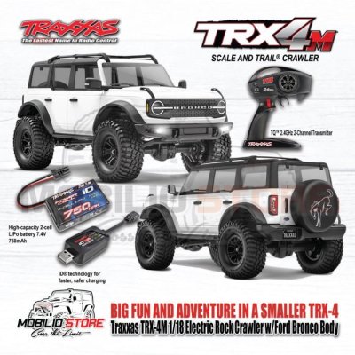 Traxxas 97074-1 TRX-4M 1/18 Electric Mini Crawler with Ford Bronco Body Clipless