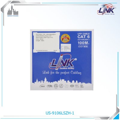 สายแลน CAT6 UTP LINK รุ่น US-9106LSZH-1 ยาว 100 เมตร