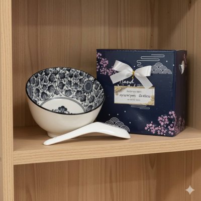 ถ้วยน้ำซุปพร้อมช้อน ใส่กล่อง