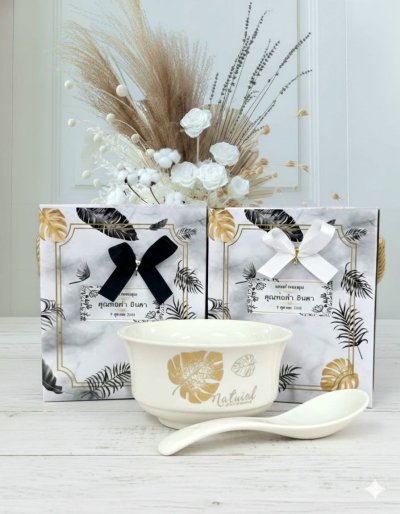 ถ้วยน้ำซุปพร้อมช้อน ใส่กล่อง