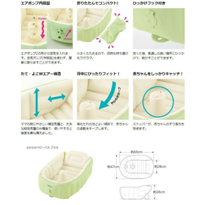 The newest version Richell Richell air pump bathtub There is a built-in air pump.