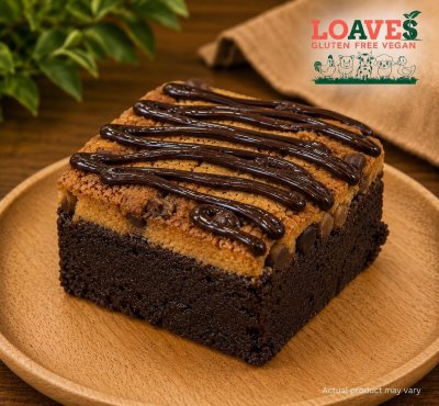 Brookie (Cookie-Topped Brownie) | Gluten-Free, Vegan | ~100g