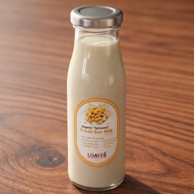 Organic"Sprouted" Fresh Soy Milk *Unsweetened I Nut-Free,Gluten Free Vegan I 180ml