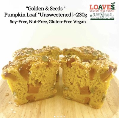 Golden&Seeds Pumpkin Loaf *Unsweetened I Soy-Free,Nut-Free, gluten-Free Vegan I 200g