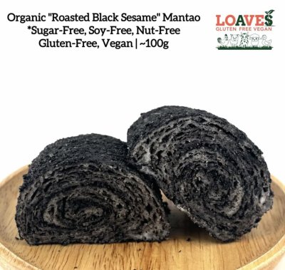 Organic"Roasted Black Sesame" Mantou *Sugar-Free I Soy-Free,Nut-Free, Gluten-Free Vegan