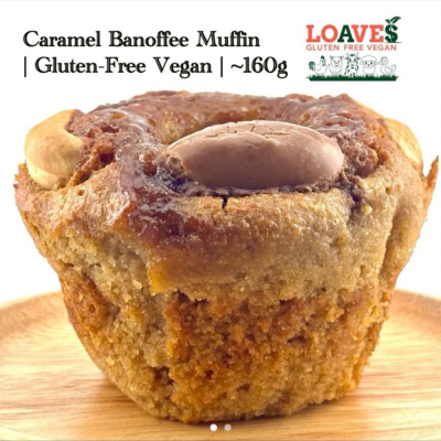Caramel Banoffee Muffin – Vegan, Gluten-Free and J (Plant-Based Thai Buddhist Style)