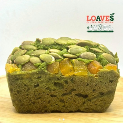 Organic Spinach And Pumpkin Seeds Loaf Mixed With Apricot