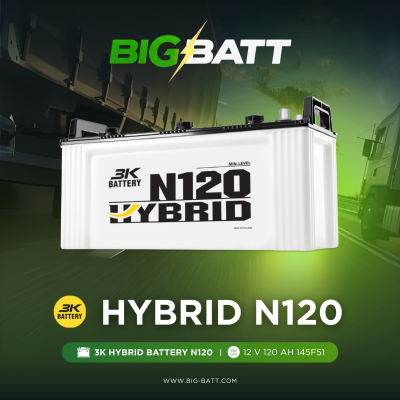 แบตเตอรี่ 3K HYBRID N120 (145F51) 120Ah