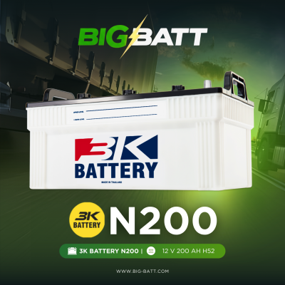 แบตเตอรี่ 3K N200 (190H52R) 200Ah