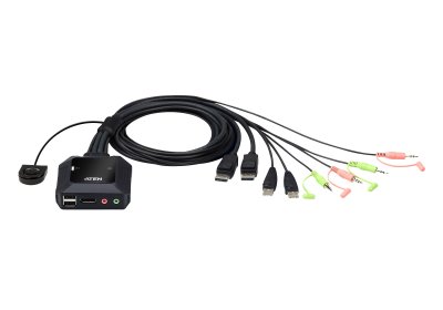 CS22DP : ATEN 2-Port USB DisplayPort Cable KVM Switch with Remote Port Selector