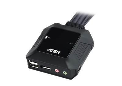 CS22DP : ATEN 2-Port USB DisplayPort Cable KVM Switch with Remote Port Selector