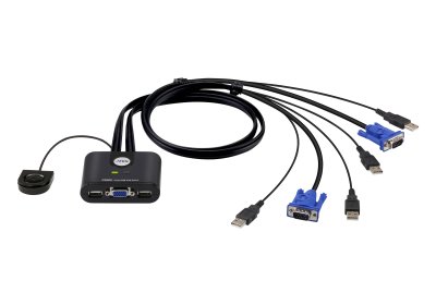 CS22U : ATEN 2-Port USB VGA Cable KVM Switch with Remote Port Selector