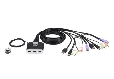 CS692 : ATEN 2-Port USB HDMI/Audio Cable KVM Switch with Remote Port Selector