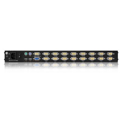 DL1916 : Kinan 19” Rack Mount Dual Rail 16-Port USB VGA LCD KVM Switch