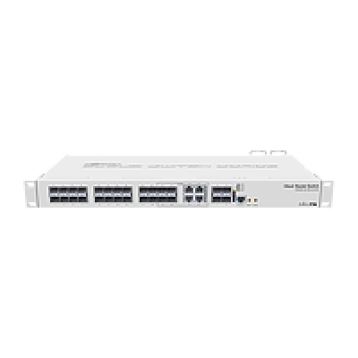 CRS328-4C-20S-4S+RM : Smart Switch with 20 SFP Cages and 4 Combo Ports | 1U Rackmount Case, Dual Power Supplies