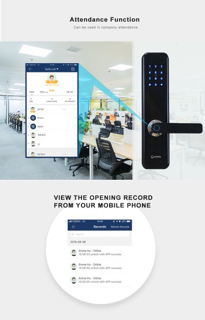 P7021 : Orbita Smart Lock – Bluetooth Fingerprint Digital Lock by ORBITA