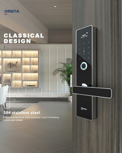 P8010 : Orbita Smart Lock – Digital Fingerprint Lock with 16-Digit Anti-Peeping Password