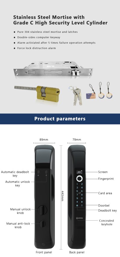 P8030 : Orbita Smart Lock – Fully Automatic Digital Lock with Fingerprint & WiFi