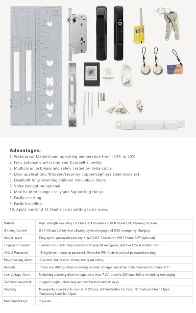 P8030 : Orbita Smart Lock – Fully Automatic Digital Lock with Fingerprint & WiFi