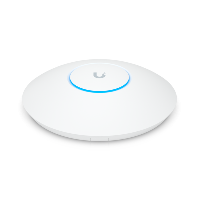 UniFi UAP-AC-HD rear view showing mounting system cover and device label for ceiling installation