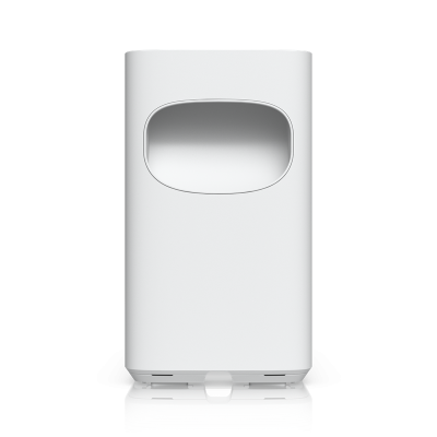 UNAS-4-W : UniFi Storage — Network-attached storage with 4 HDD bays, 2 M.2 NVMe SSD slots, 2.5 GbE networking, USB-C, and included PoE+++ adapter.