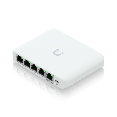 USW-Flex-2.5G-5 : Compact 5-Port 2.5G Switch with PoE and USB-C Power Options